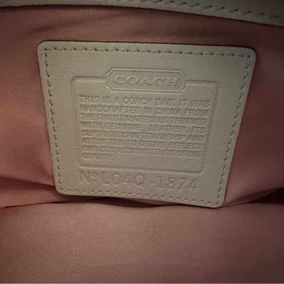 Vintage Coach Gallery Pocket Satchel Bag - Pink & White - Picture 14 of 16